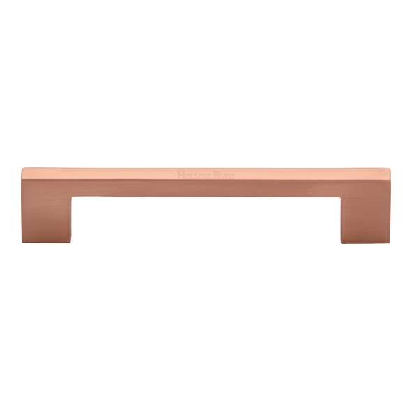 C0337 128-SRG • 128 x 148 x 30mm • Satin Rose Gold • Heritage Brass Metro Cabinet Pull Handle